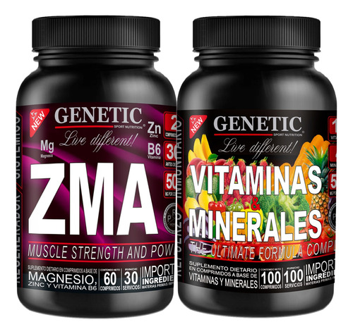 Zma Genetic Zinc Magnesio Vitaminas C D Defensas Altas Salud