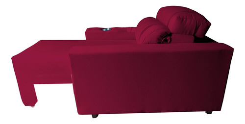 Poltrona Retratil E Reclinavel Com Porta Copo Maisa Vermelho