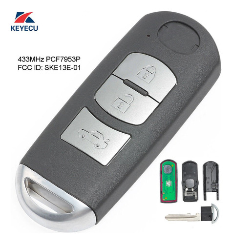 Genuine Remote Key Fob 3 boton 433 mhz Id83 para Mazda Id: