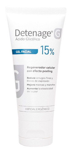 Detenage G Gel Facial 15% Ácido Glicólico Antiedad Arrugas Momento de aplicación Noche Tipo de piel Sensible