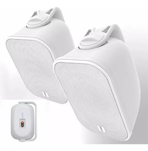 Par Caixa De Som Ambiente Selada Bsa Aw4 Interno E Externo Cor Branco