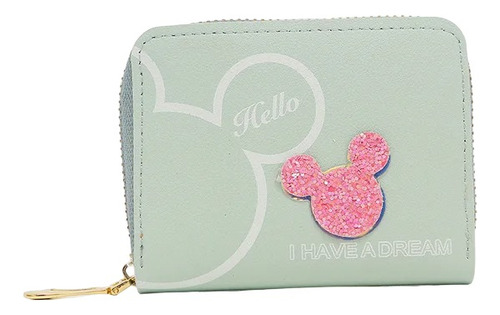 Cartera Tarjetero Mickey Mouse Bonita Billetera Dama Disney Color Turquesa Modelo 3