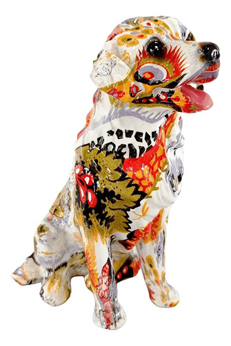 Coloridas Estatuas De Perros, Adorno Artesanal De Resina Con