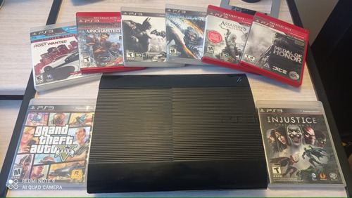 Consola Playstation 3 Super Slim+2 Controles Orig.+ 1 Juegos