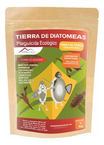 Tierra De Diatomeas Orgánica 1 Kg Repelente Plagas No Tóxico