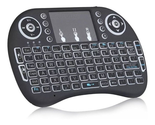 Mini Teclado Controle Sem Fio Para Smart Tv Tv Box Pc Cor do teclado Preto