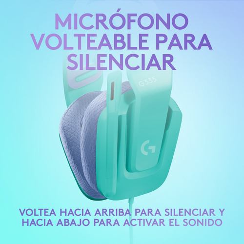 Audifono Gamer Logitech G335 Menta Pc/ps4/switch/xbox Color Celeste