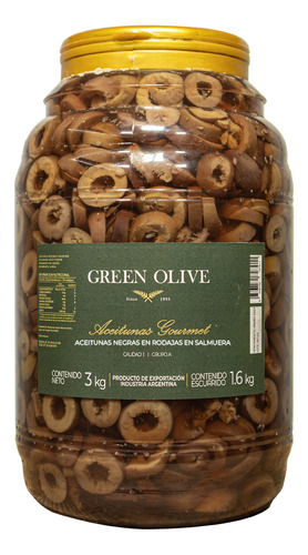 Aceitunas Negras En Rodajas Green Olive 1.6kg