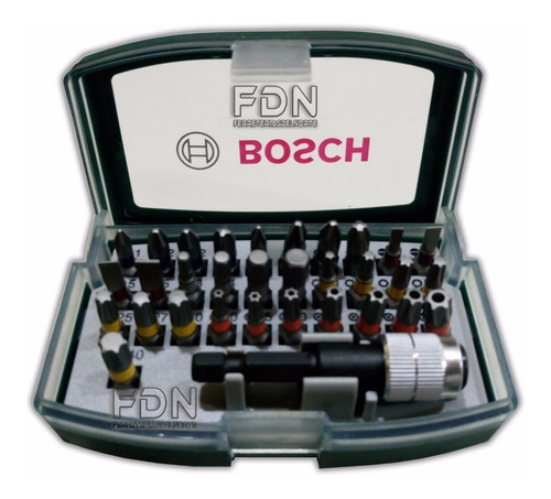 Set De Bits + Adaptador Bosch 32 Piezas En Caja - Fdn