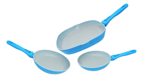Juego De 3 Sartenes Harraz Color Azul