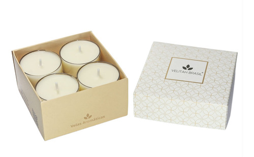 Vela Aromática Premium Algodão C/4 Mini Velas Aromatizadas