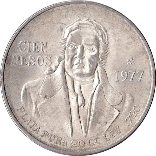 Una Moneda Morelos 100 Pesos De Plata Ley 0.720