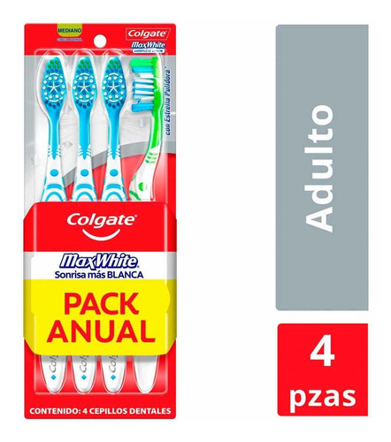 Cepillo De Dientes Colgate Max White 4 Cepillos