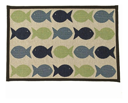 Pet Rageous Kool Fishies Tapestry Mat Feeder, 13 X 19 /small