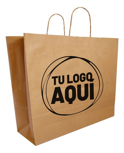 Bolsas Papel Kraft Personalizadas X 100u. - 45x15x48 Kraft - Madera Personalizada