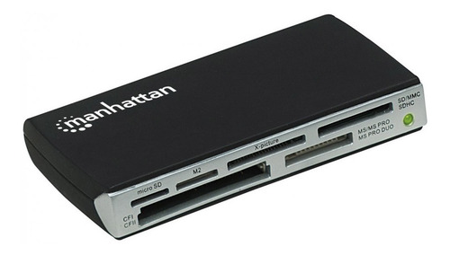 Imagen 2 de 4 de Lector De Tarjetas Multicard Manhattan Usb 2.0 Negro /v /vc