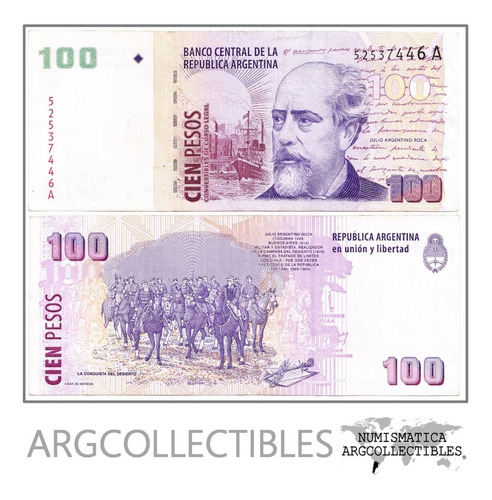 Argentina Billete 100 Pesos P-351 / Bot-3704 Vf+ Serie A