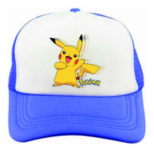 Jockey Azul Personalizado Pikachu Pokemon Gorro Gorra