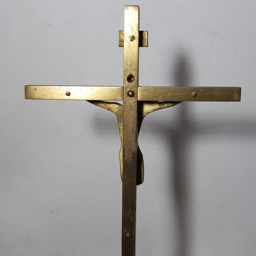 Imagen 5 de 8 de Antiguo Crucifijo De Bronce Y Alpaca Mag 59433