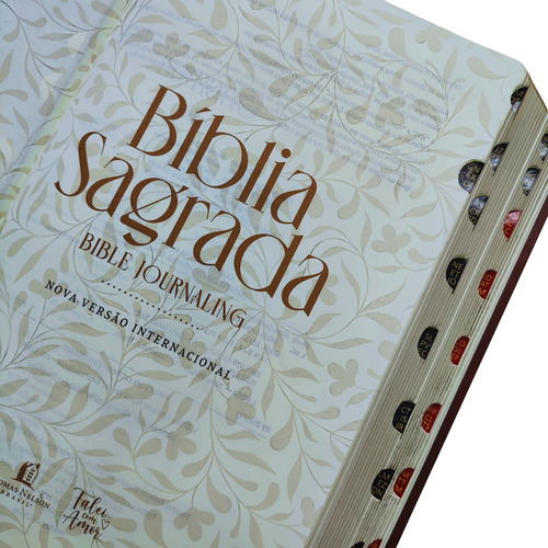 Biblia Nvi Bible Journaling Leitura Perfeita Com Espaço Para Anotações Capa Couro Soft Marrom Com Indice