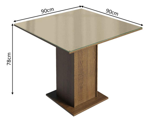Madesa Juego Comedor 4 Sillas Color Marron/Crema/Sintético Negro
