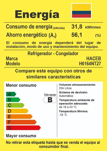 Nevera Haceb No Frost 271 Manija Externa Negra