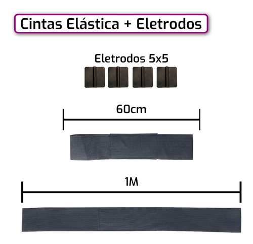 Imagem 1 de 3 de Kit Cinta Elástica Para Eletrodo + Eletrodos Adesivos 5x5'