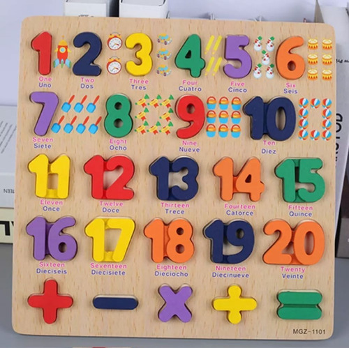 Pack 3 Rompecabezas Madera Número Juego Didáctico Matematica