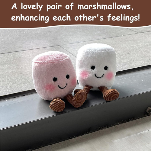 Peluches De Algodón De Azúcar Rosa Y Blanco 2pcs