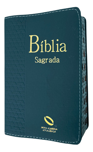 Bíblia Sagrada Naa Letras Grandes Sbb Com Índice Capa Azul Luxo