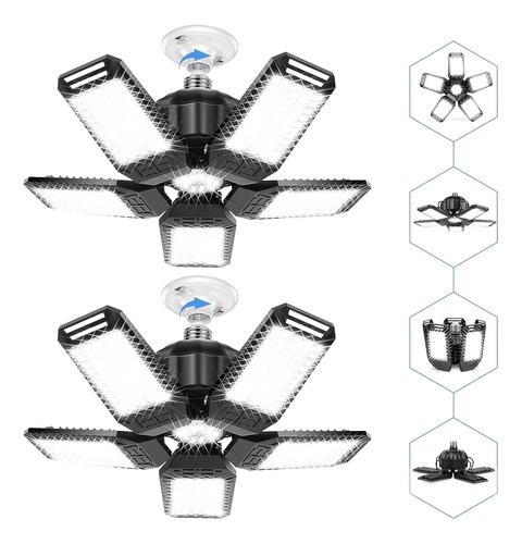 Paquete De 2 Luces Led De Garaje, 5  1 Paneles De 160 W, 150