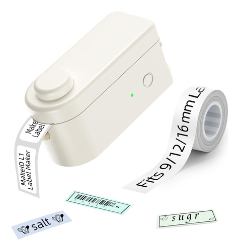 Impresora De Etiquetas Portátil Bluetooth Makeid-blanco