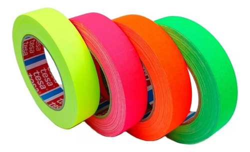 Cinta Gaffer Neon Fluorescente Tesa Escenario 25m X 50mm Color Amarillo