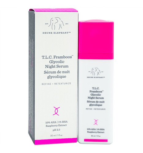 Drunk Elephant Tlc Framboos Glycolic 10% Aha/bha Serum Noche