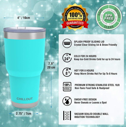 Taza De Viaje De Acero Inoxidable Con Mango De 30 Oz - 6 Pie