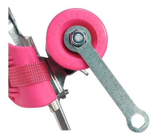 Imagen 5 de 12 de Patín De Metal Extensible 4 Ruedas Con Agarraderas -rosa