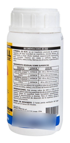 Insecticida Cyperkill 25 Ec 25 Cc Plagas Hogar Afj