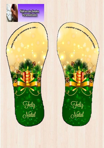 Chinelo Natal Personalizado- Kit 25 Pares + Embalagem Grátis