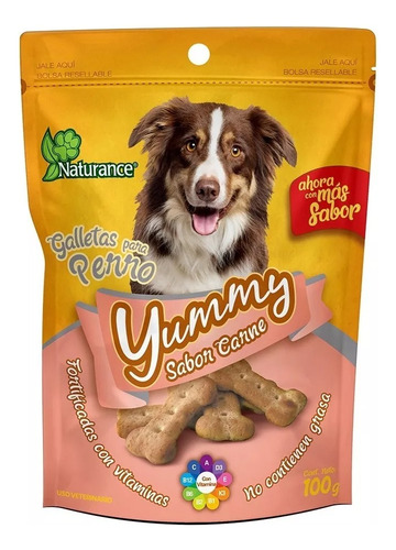 Yummy Galletas Para Perro Cachorro Sabor Carne Naturance 100