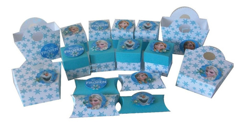 Frozen Cajas Dulcero Para Mesa De Postres  Set 20 Piezas 