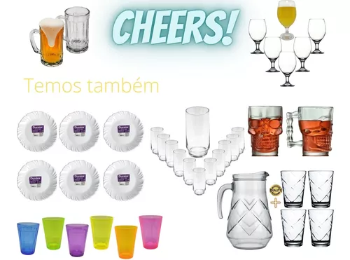 Jogo 24 Copos De Vidro Grosso Transparente 340ml Suco Água