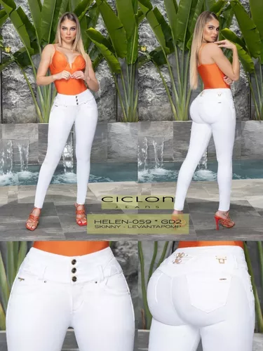 Mujer Pantalón Colombiano Mezclilla Strech Push Up 00b