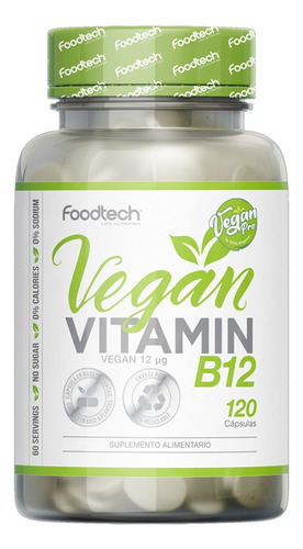 Vegan Vitamin B12 120 Caps - Foodtech Sabor N/a