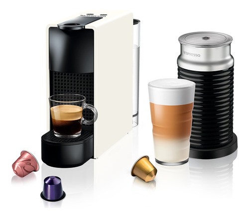 Máquina Nespresso Essenza Mini Blanca & Espumador De Leche 