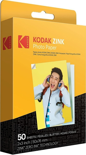 Kodak Zink Papel Fotográfico Premium 2x3 (50 Hojas)