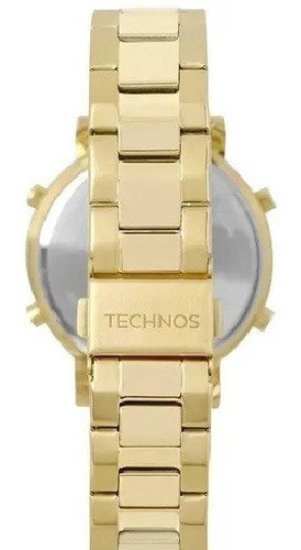 Relógio Feminino Digital Dourado Preto Aço Metal Bj3059ac/4p