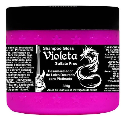 Shampoo Gloss Violeta Coiffer - Limpa E Hidrata 350g