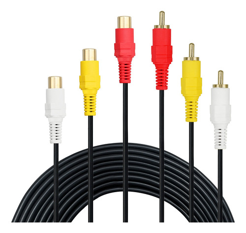 Cable Extensible Rca- 3 Cables Rca Premium Gold Plated Mach.