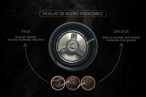 Imagen 4 de 10 de Molinillo Cafe Manual Granos Muelas Calidad Excelente