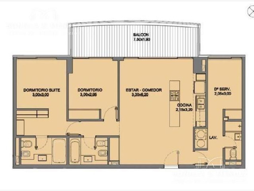 Torre Esmeralda,2 Dormitorios, 2 Baños, Dependencia